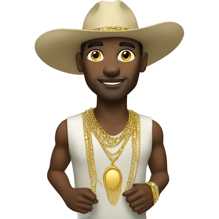 pale cuban man with excessive gold jewelry  emoji