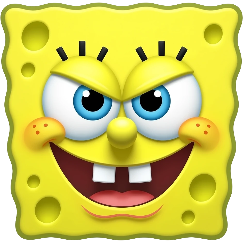 Cara de Bob esponja enojado emoji