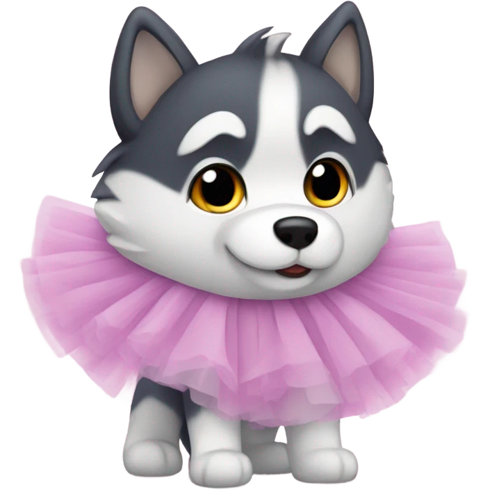 Husky wearing tutu emoji