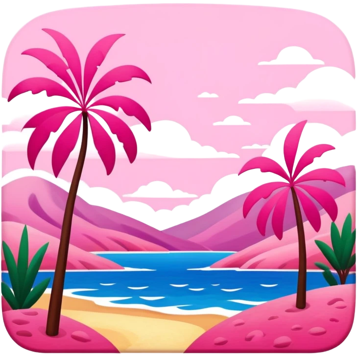 Matisse barbie slop style pink SPAM art landscape emoji