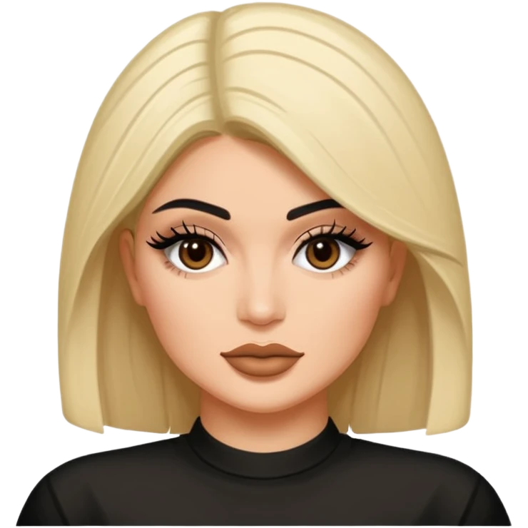 Kyile Jenner beyaz tenli ve düz baddy uzun saç ve dalgalı saçlar emoji