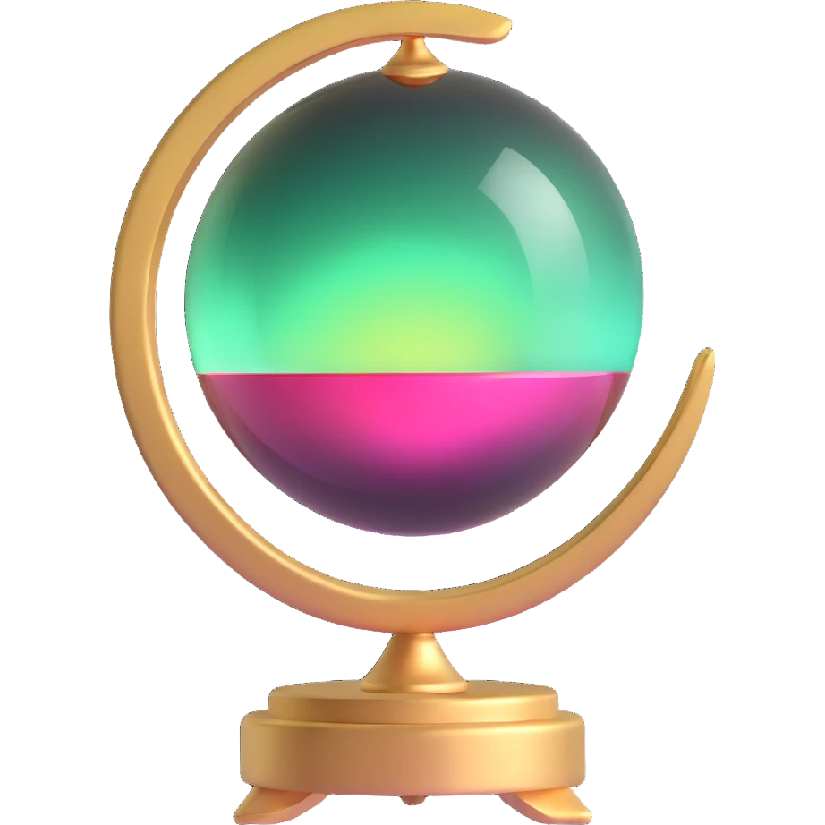aurora crystal ball on a small golden stand emoji