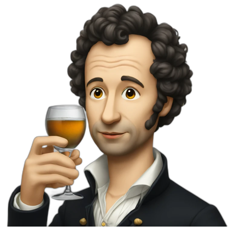 Pushkin drinks vodka emoji
