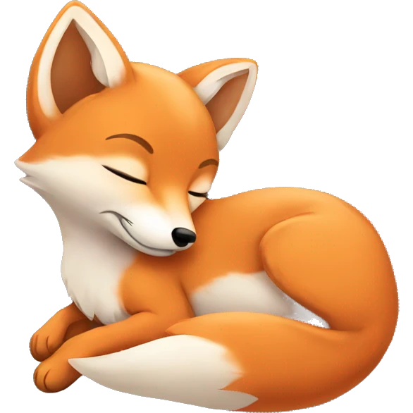 Baby fox sleeping emoji