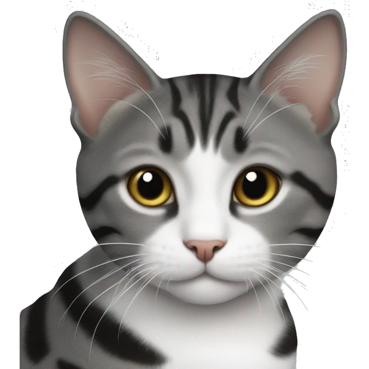 black grey and white tabby cat  emoji