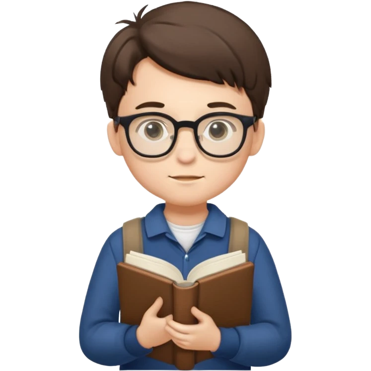 boy focused on studying full body emoji