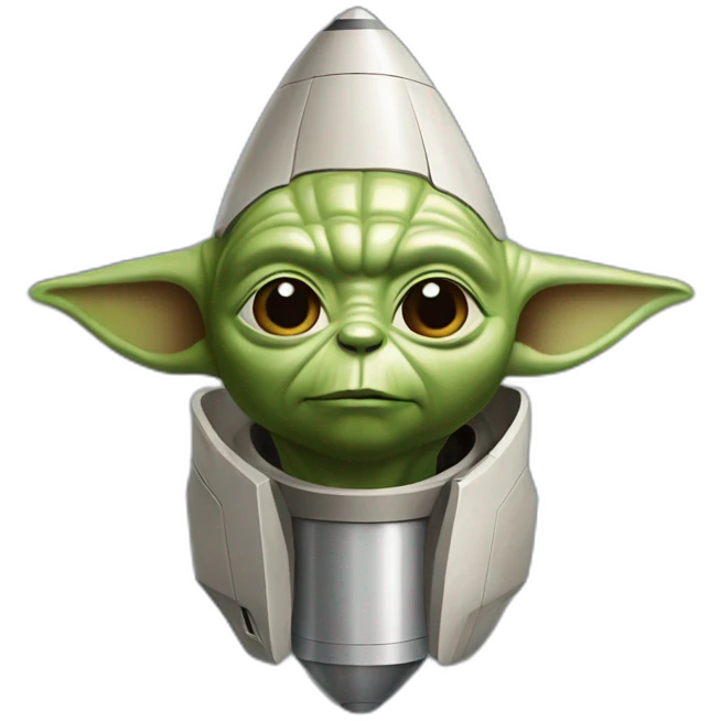 rocket with front replaced with yoda head emoji