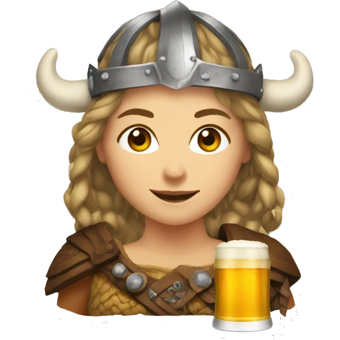viking woman beer emoji