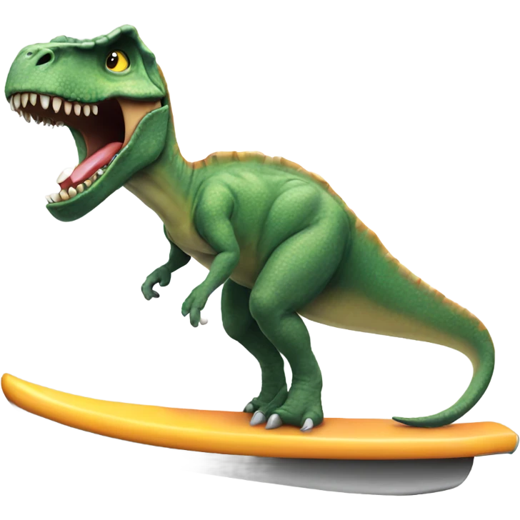Dinosaur surfing with a cigarette  emoji
