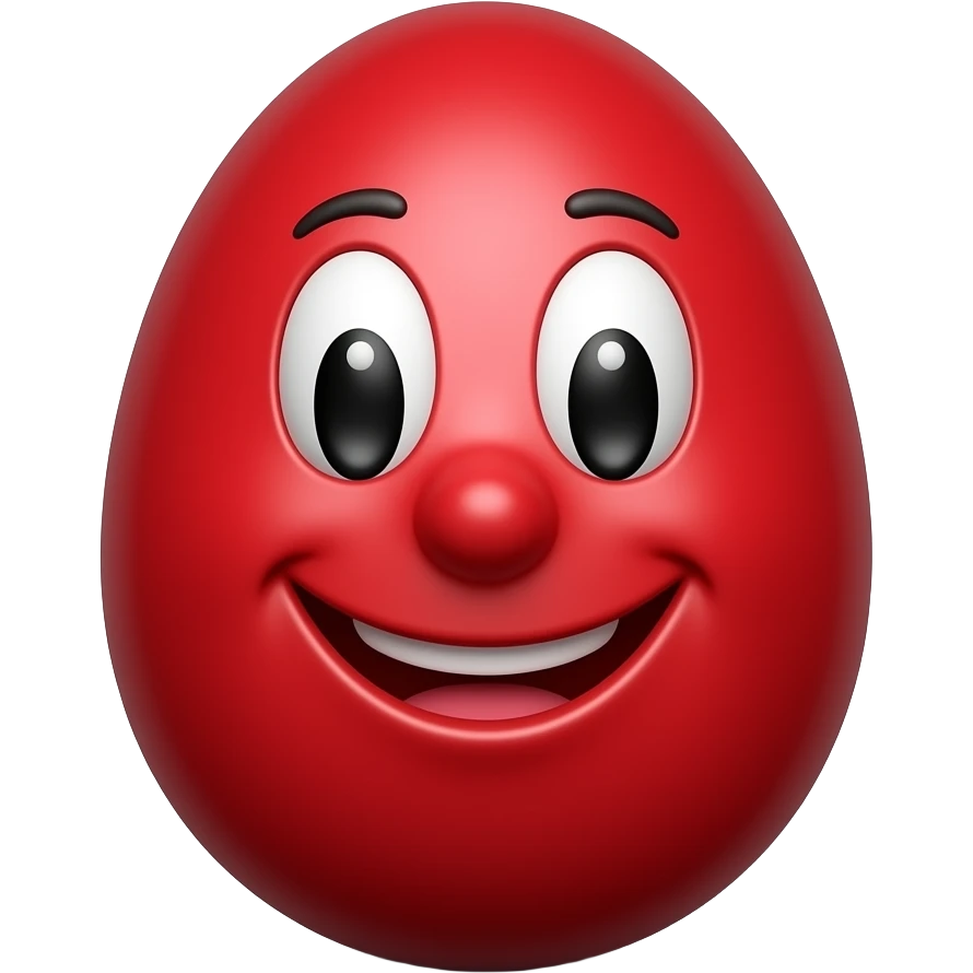 ovo vermelho com sorriso emoji