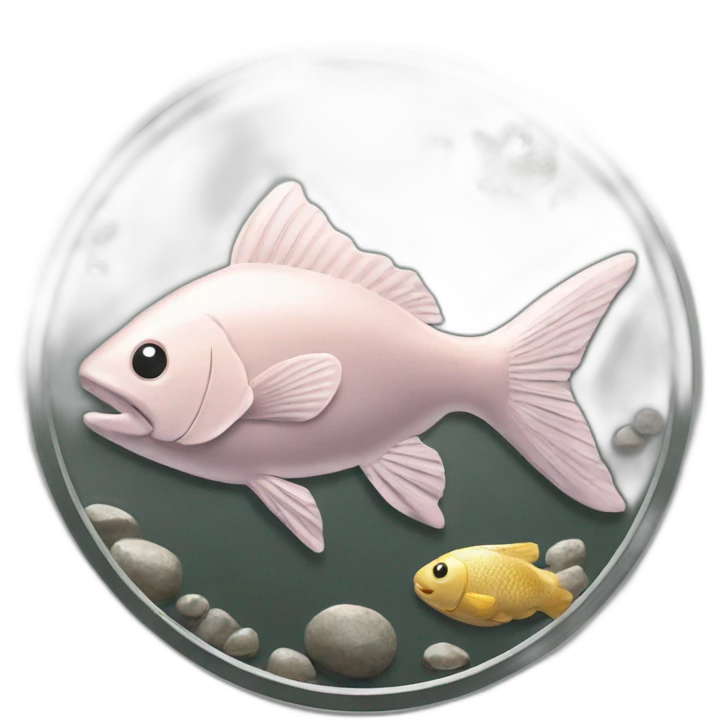 Latvian coin lats with fish emoji