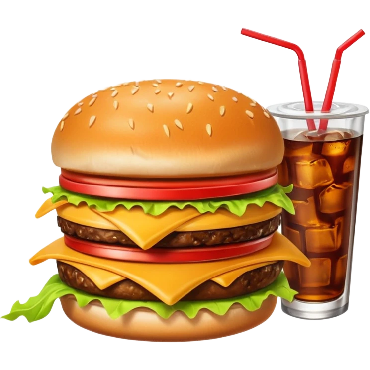 Meal combo with cold drink emoji