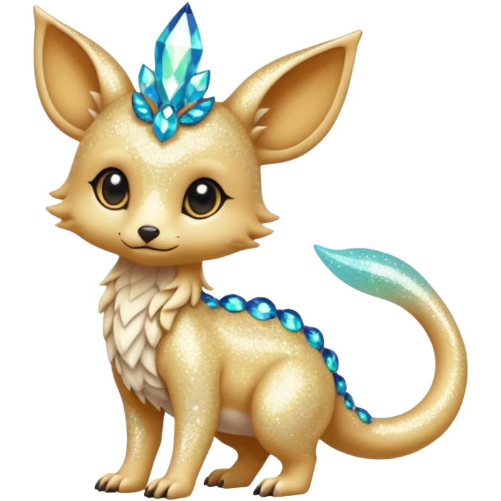 Cool cute Kawaii fantasy animal sparkle Fionbri-Vernid-creature by griffsnuff & LiLaiRa & Falvie full body emoji