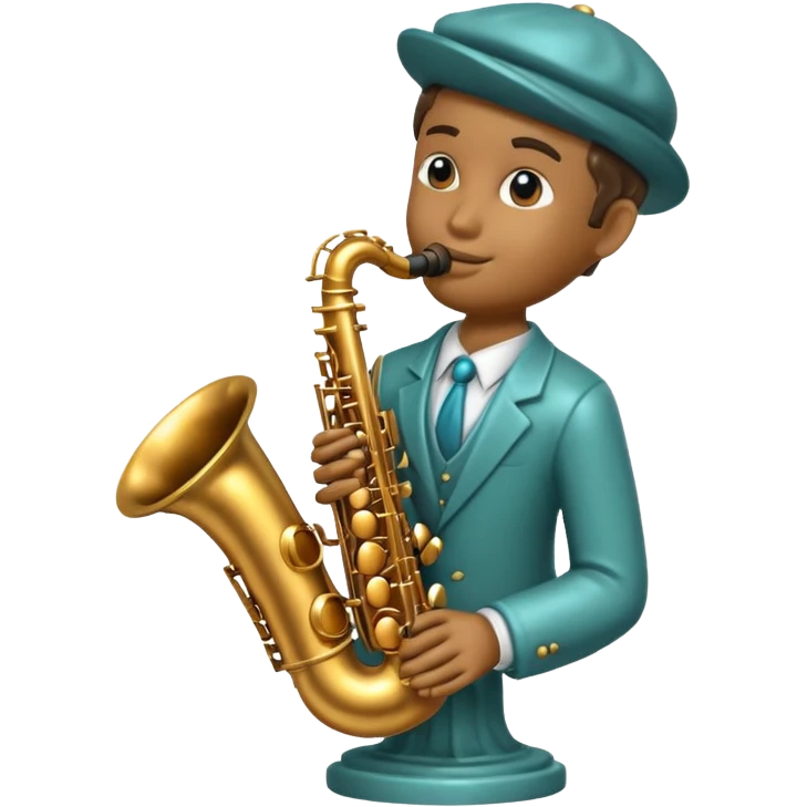 statue playing saxophone emoji