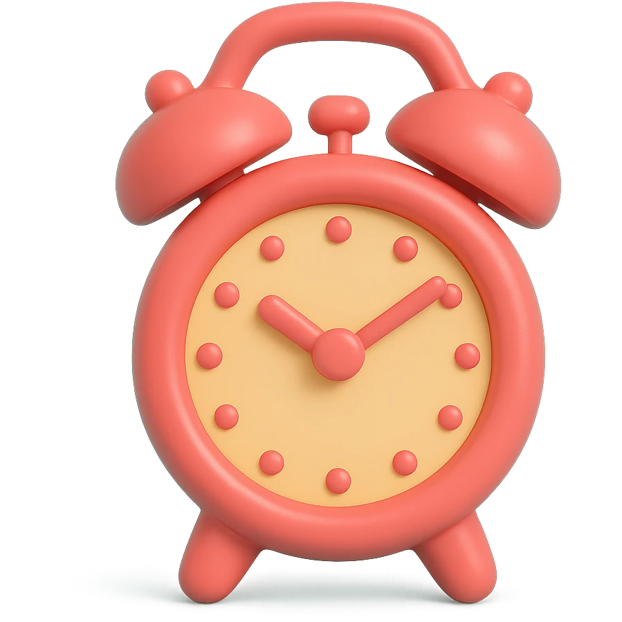 vintage red alarm clock emoji