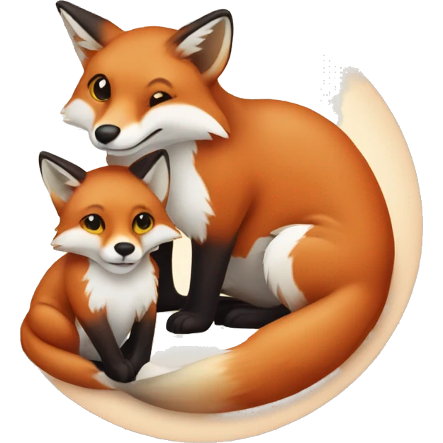 pregnant fox with baby lynx inside stomach emoji