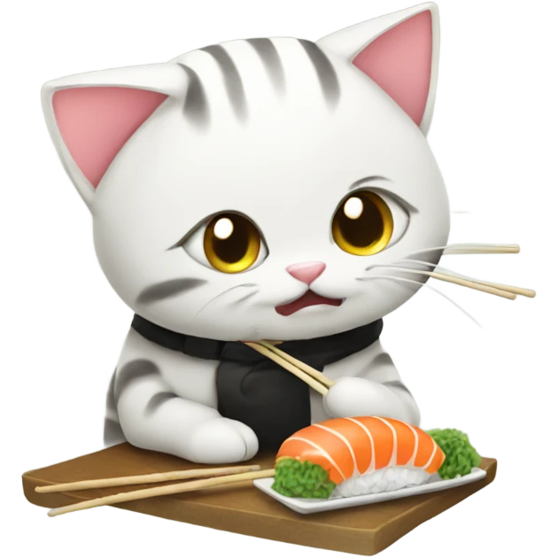 cat eating sushi emoji