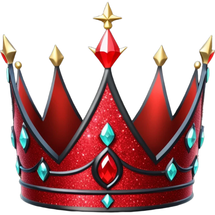 red and black gothic glittery crown emoji