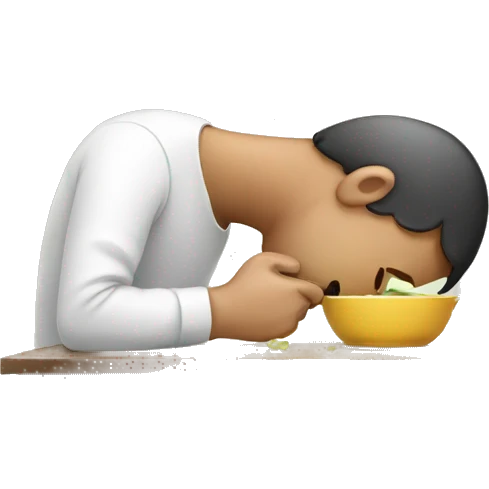 Man smelling table  emoji