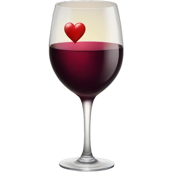 Wine with heart emoji