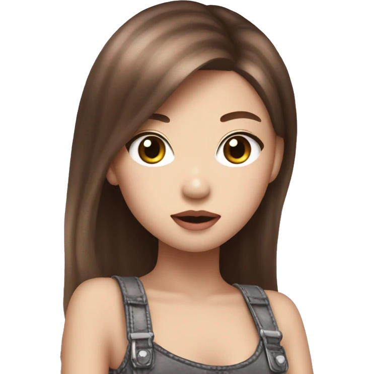 The girl who looks like BlackPink Jennie K pop star with brown hair emoji
