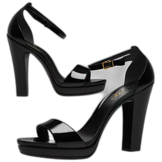 Ysl TRIBUTE heel SANDAL black PATENT LEATHER emoji