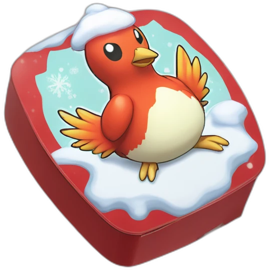 Pokemon Delibird Badge Winter Slowflake GiftBox emoji