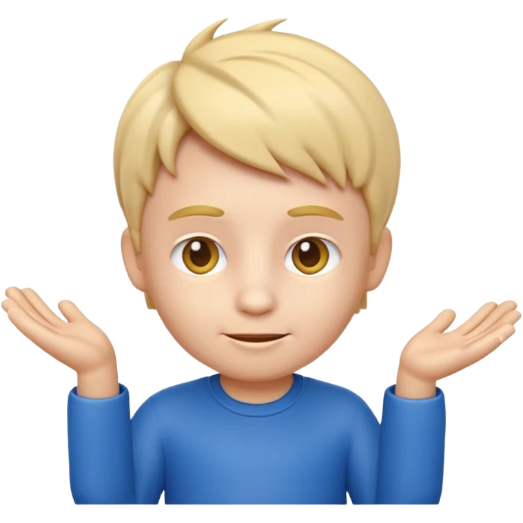3D imoji of  The little boy who is a magic designer, he is a graphic designer, he should not be holding anything  emoji