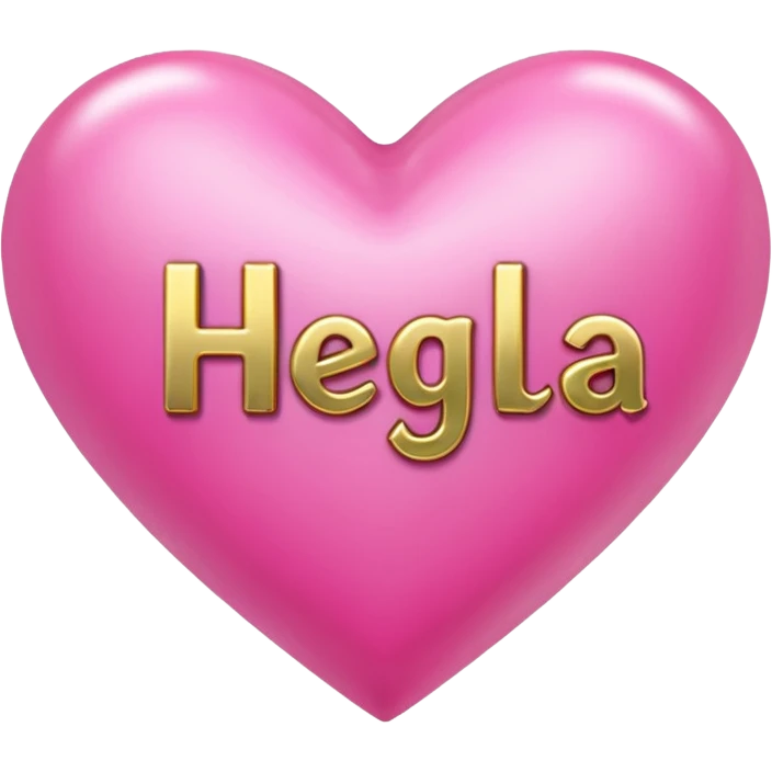 In pink heart,the gold inscription "Helga" in large letters emoji