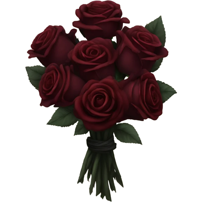 Bouquet of dark red roses gothic emoji