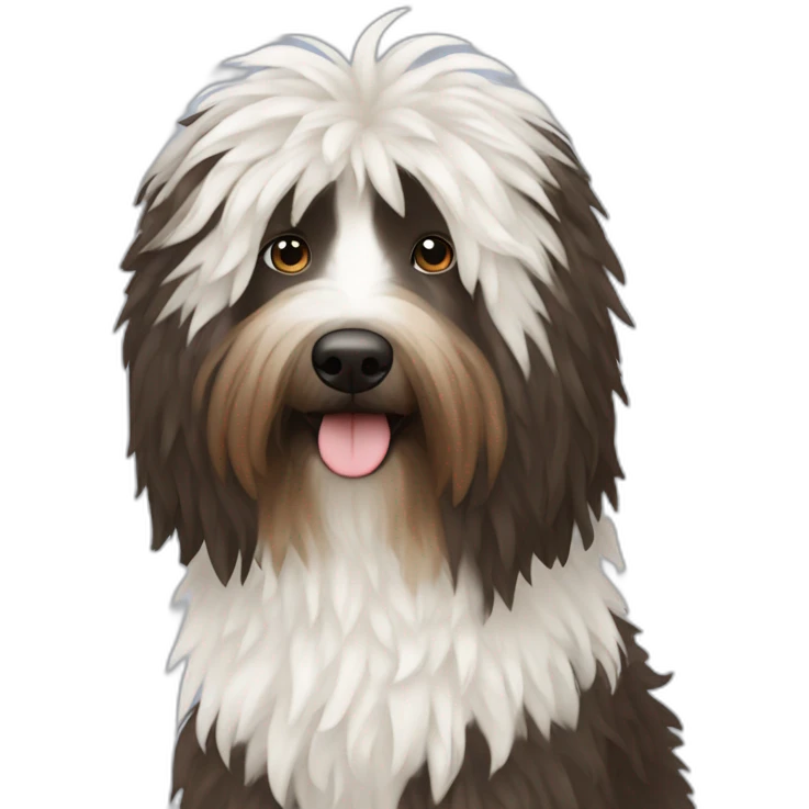 ungarian brown and white puli emoji
