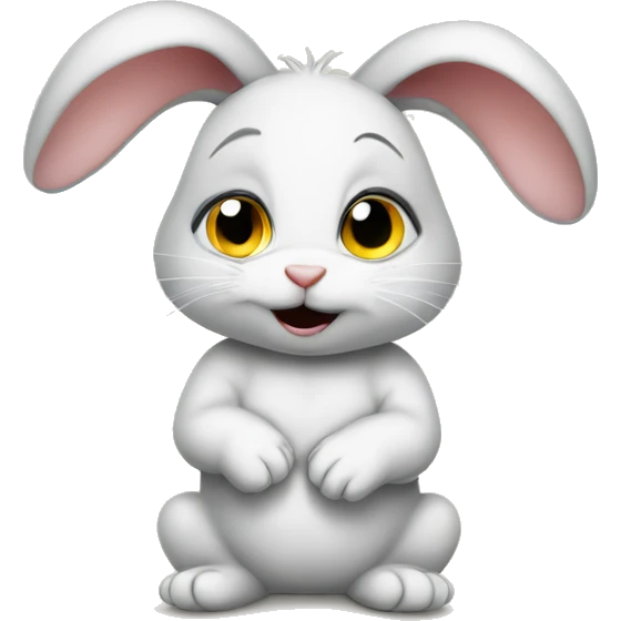 an anxious baby rabbit in t-shirt emoji