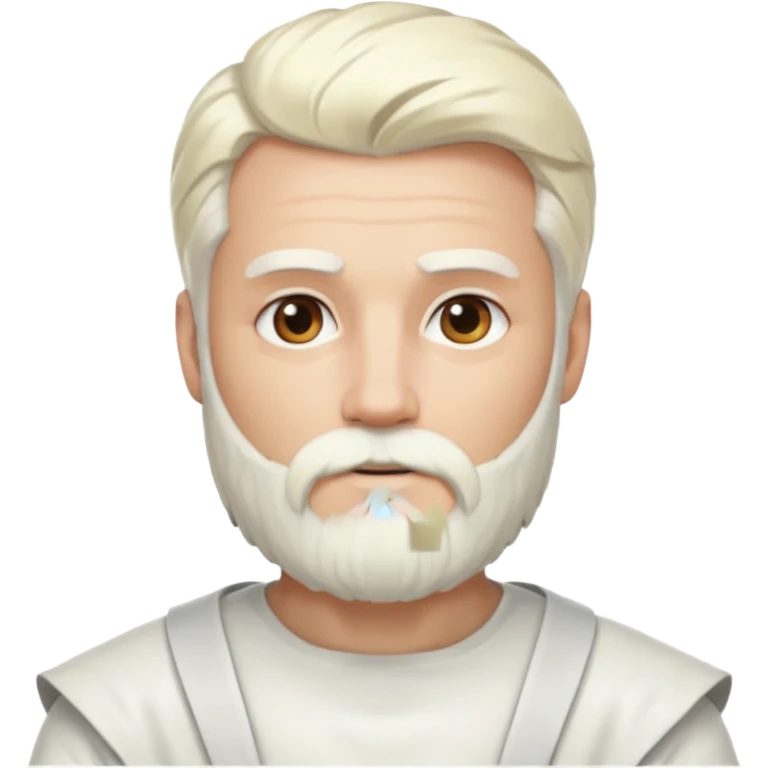 Baldr, God of Light from Gods and Goddesses with long platinum blonde hair and beard, white outfit emoji