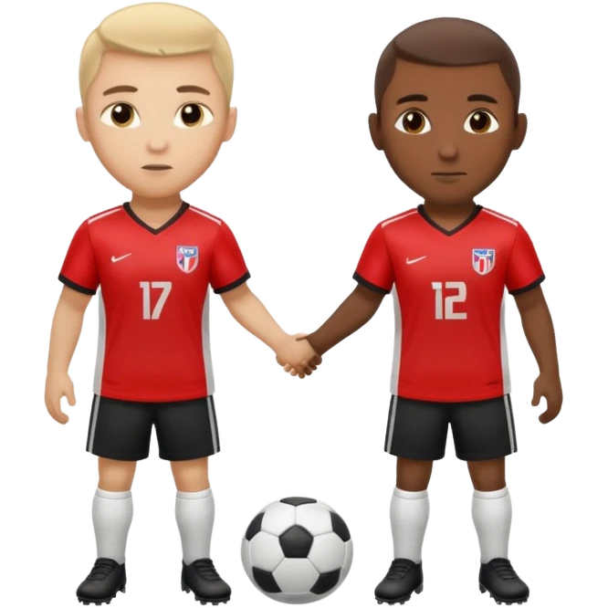 two opposing soccer players emoji