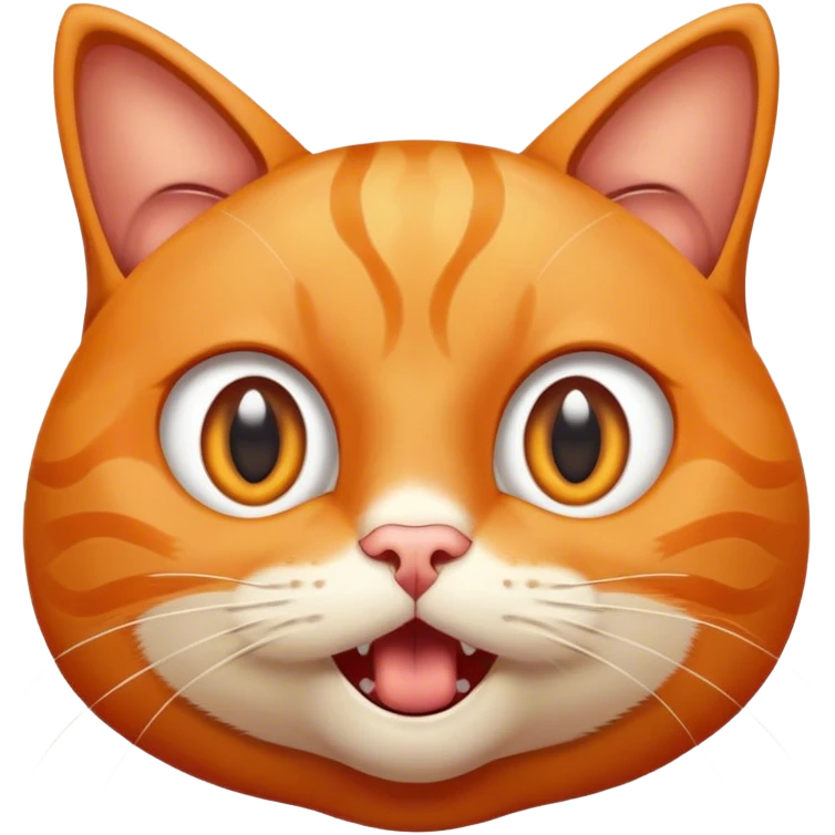 Orange cat wide eyes open mouth looks stunned emoji