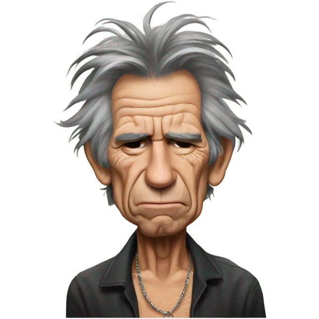 Keith Richards very sad and crying emoji