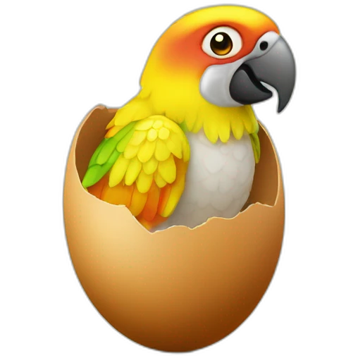 parrot in egg emoji