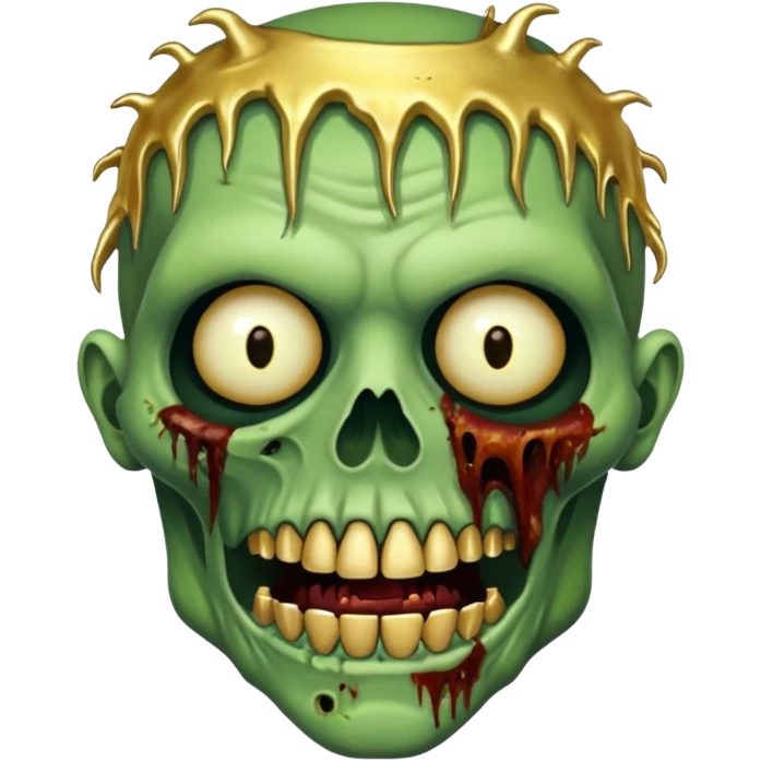 Zumbi verde com dente dourado  emoji