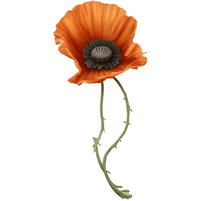Drooping dead poppy flower emoji