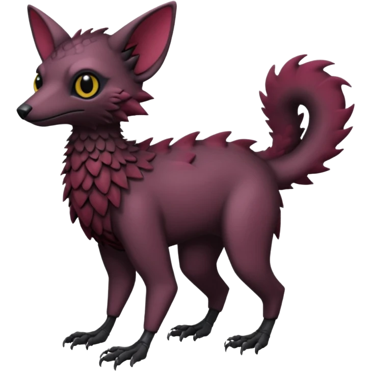 black Trico-hybrid-creature dark burgundy (full body) emoji