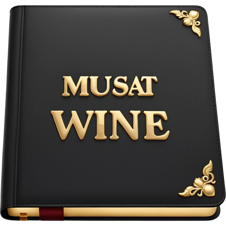 black book with the inscription muscat wine emoji