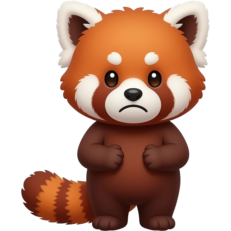 Missing yo,  red panda, cartoon emoji