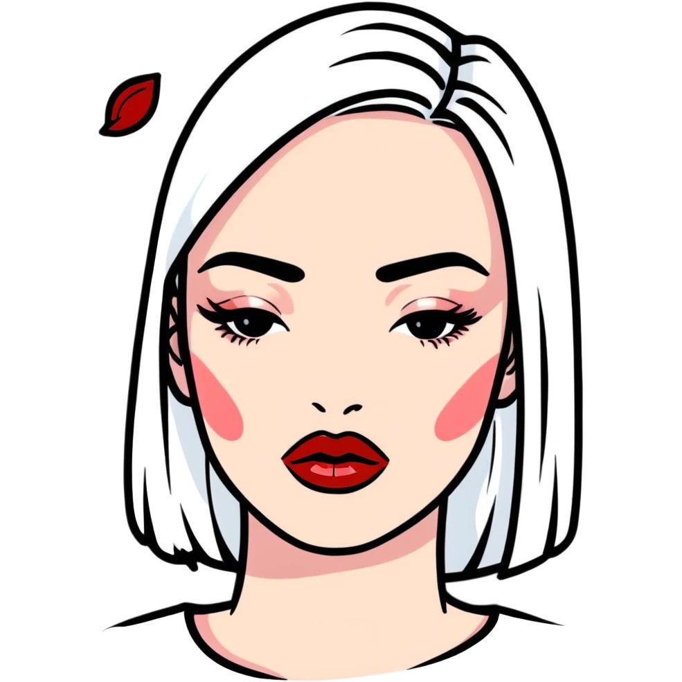 juicy pouty baddie lips with overlined matte lipstick emoji