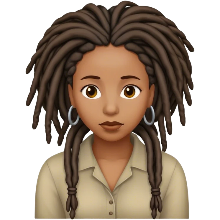 Black woman with locs wondering  emoji