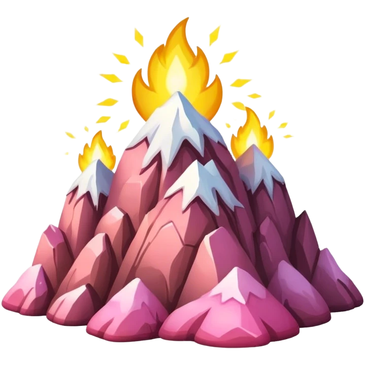 Montagne explose rose et jaune  emoji
