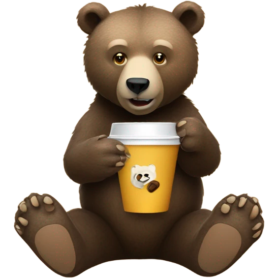 Bear drinking coffee emoji