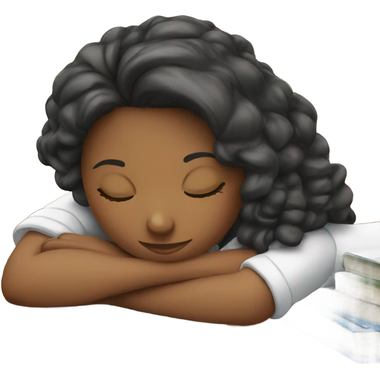 pretty school girl sleeping on desk emoji