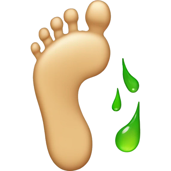 Foot with green toenail  emoji