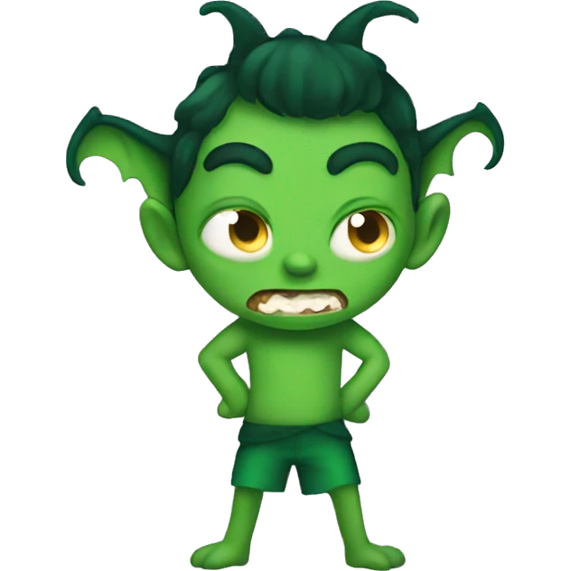 A green demon boy emoji