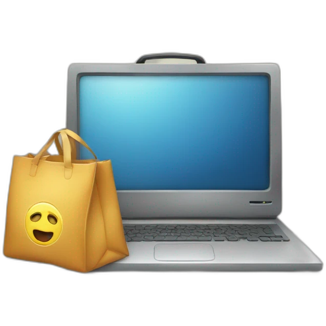 A BAG WITH COMPUTER emoji